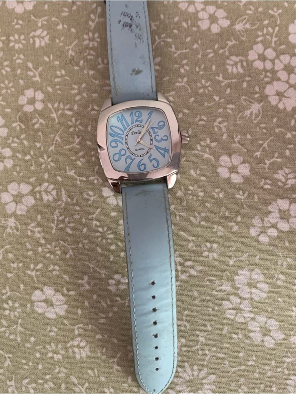 Perlina Blue Genuine Leather Watch